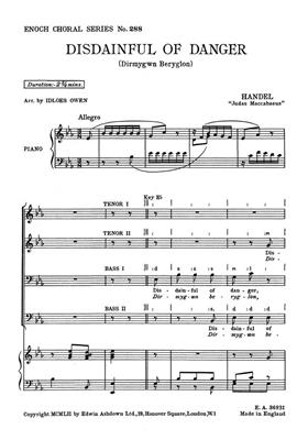 Georg Friedrich Händel: Disdainful Of Danger: Voix Basses et Accomp.