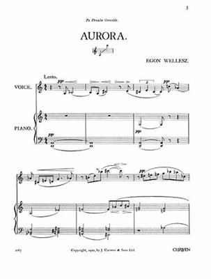 Egon Wellesz: Aurora: Chant et Piano