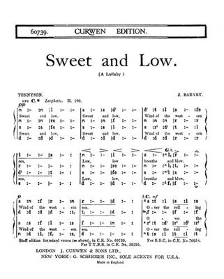 Joseph Barnby: Sweet and Low: Chœur Mixte et Accomp.