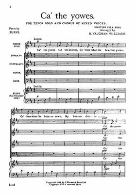 Ralph Vaughan Williams: Ca The Yowes: Chœur Mixte et Piano/Orgue