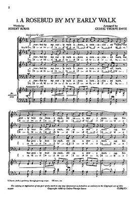A Rosebud By My Early Walk: (Arr. Cedric Thorpe Davie): Chœur Mixte et Piano/Orgue