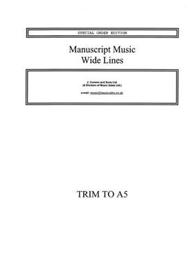 Manuscript Book Wide Lines A5 Bound: Papier à Musique