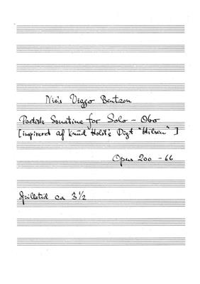 Niels Viggo Bentzon: Poetisk Sonatine Op.200: Solo pour Hautbois