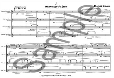 Thomas Simaku: Deux Hommages: Saxophones (Ensemble)