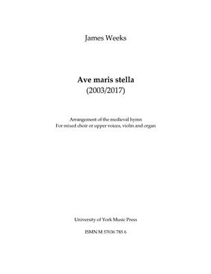 James Weeks: Meadow: Chœur Mixte et Accomp.