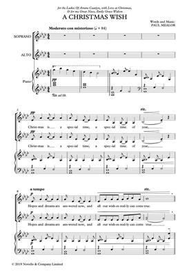 Paul Mealor: A Christmas Wish: Voix Hautes et Piano/Orgue