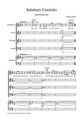 Owain Park: Salisbury Canticles: Chœur Mixte et Piano/Orgue