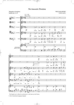 William Byrd: Ne Irascaris Domine/Civitas Sancti Tui: Chœur Mixte et Piano/Orgue
