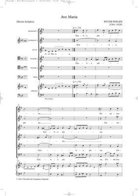 Peter Philips: Ave Maria (Tudor Anthems): Chœur Mixte et Piano/Orgue