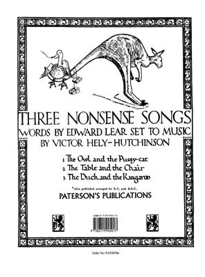 Victor Hely-Hutchinson: Three Nonsense Songs: Chant et Piano