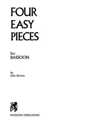 John Burness: Four Easy Pieces: Basson et Accomp.