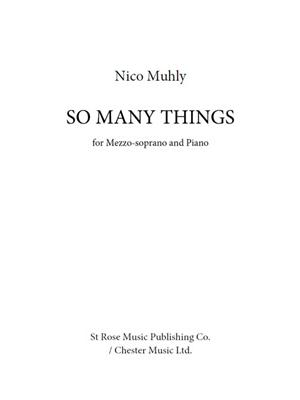 Nico Muhly: So Many Things: Chant et Piano