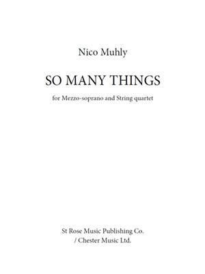 Nico Muhly: So Many Things: Ensemble de Chambre