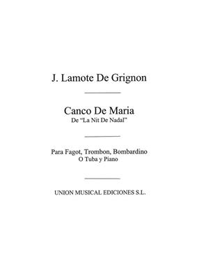 Canco De Maria: Basson et Accomp.