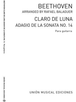 Ludwig van Beethoven: Claro De Luna Adagio De Sonata No.14 Op.27 No.2: Solo pour Guitare
