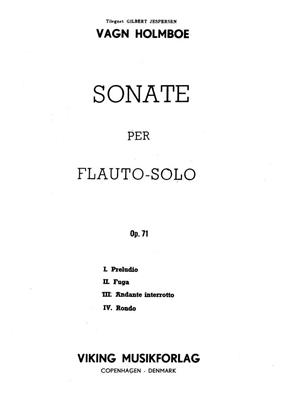 Vagn Holmboe: Sonata Op. 71 (1957): Solo pour Flûte Traversière