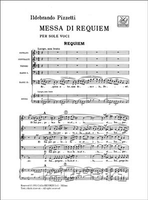 Ildebrando Pizzetti: Messa di Requiem: Chœur Mixte A Cappella