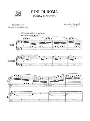 Ottorino Respighi: Pini Di Roma. Poema Sinfonico Per Orchestra: Piano Quatre Mains