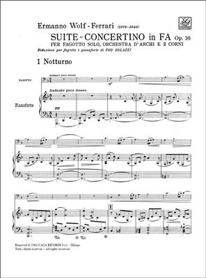 Ermanno Wolf-Ferrari: Suite - Concertino in Fa Opus 16: Basson et Accomp.
