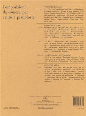 Vincenzo Bellini: 15 Composizioni Da Camera: Chant et Piano