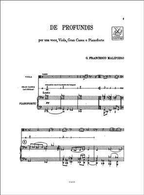 Gian Francesco Malipiero: De Profundis: Chant et Autres Accomp.