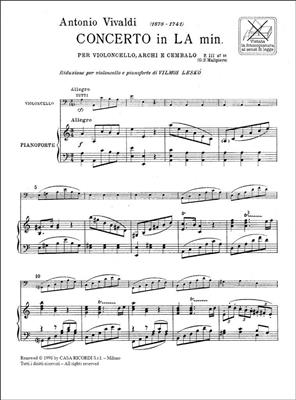 Antonio Vivaldi: Concerto per Violoncello in La Min. RV 418: Violoncelle et Accomp.