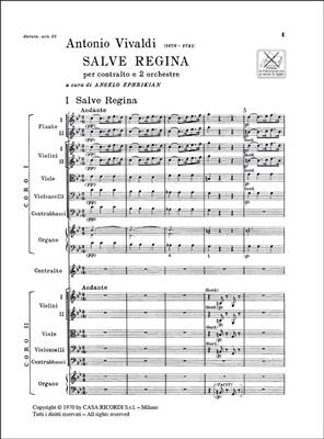Antonio Vivaldi: Salve Regina Rv 616: Chant et Autres Accomp.
