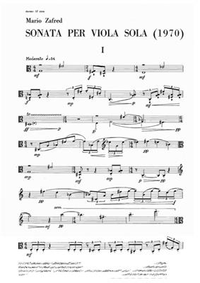 Mario Zafred: Sonata Per Viola Sola: Solo pour Alto