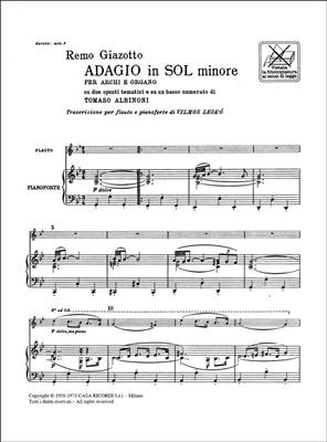 Remo Giazotto: Adagio in sol minore (g minor): Flûte Traversière et Accomp.