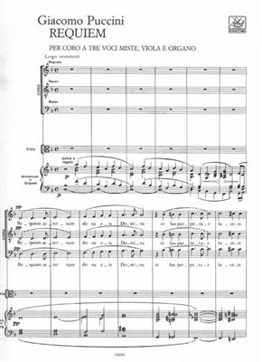 Giacomo Puccini: Requiem Per Coro A 3 Voci Miste, Viola E Organo: Chœur Mixte et Accomp.