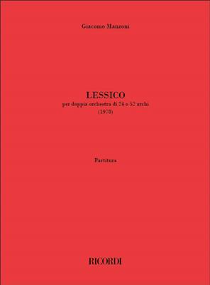 Giacomo Manzoni: Lessico: Orchestre Symphonique