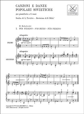 Canzoni E Danze Popolari Sovietiche: Piano Quatre Mains