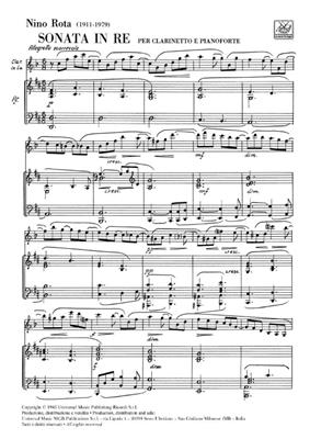 Nino Rota: Sonata in D: Clarinette et Accomp.