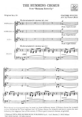 Giacomo Puccini: Madame Butterfly: Coro A Bocca Chiusa: Chœur Mixte et Accomp.