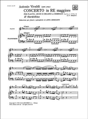 Antonio Vivaldi: Concerto in re maggiore 'Il Gardellino' Rv 428: Flûte Traversière et Accomp.