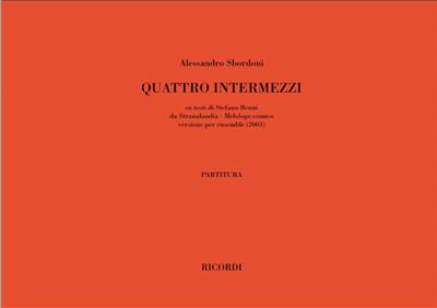 Alessandro Sbordoni: Quattro Intermezzi: Orchestre de Chambre
