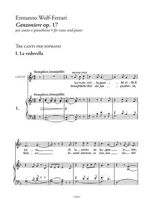Canzoniere op. 17 - Liriche per soprano: Chant et Piano