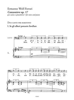 Canzoniere op. 17 - Liriche per baritono e basso: Chant et Piano