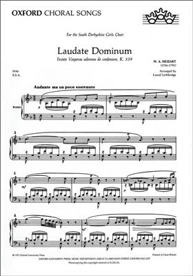 Wolfgang Amadeus Mozart: Laudate Dominum: Chœur Mixte et Accomp.