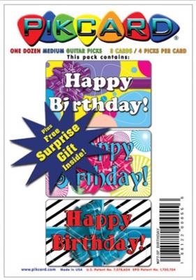 PikCard 3-Pack: Birthday (12 Guitar Picks)