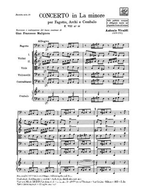 Antonio Vivaldi: Concerto per Fagotto, Archi e BC in La Min Rv 500: Basson et Accomp.