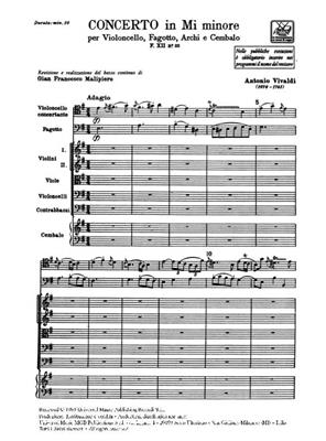 Antonio Vivaldi: Concerto Per Violoncello, Fagotto, Archi, BC Rv409: Ensemble de Chambre
