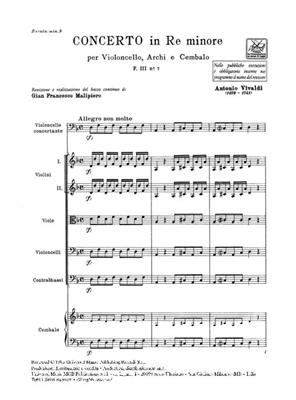 Antonio Vivaldi: Concerto Per Violoncello, Archi e BC In Re Min.: Ensemble de Chambre