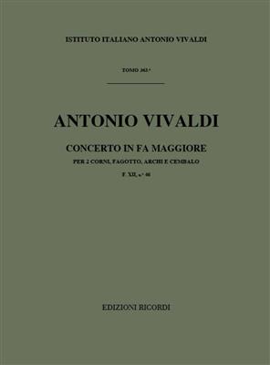 Antonio Vivaldi: Concerto per 2 corni, fagotto, archi, BC Fa Rv135: Orchestre et Solo