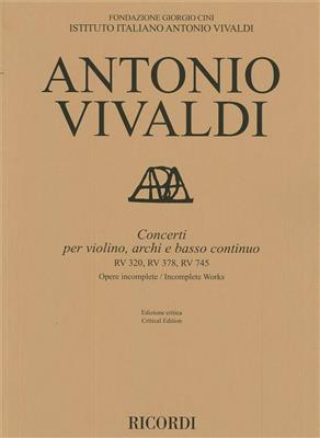 Antonio Vivaldi: Concerti RV 320, RV 378, RV 745: Cordes (Ensemble)