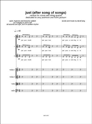 David Lang: Just (After Song of Songs): Chœur Mixte et Ensemble