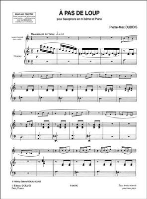 Pierre-Max Dubois: A Pas De Loup Sax Mib-Piano: Saxophone