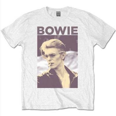 David Bowie Smoking White Mens T Shirt XXL