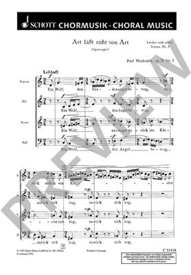 Paul Hindemith: Lieder nach alten Texten op. 33: Chœur Mixte et Accomp.