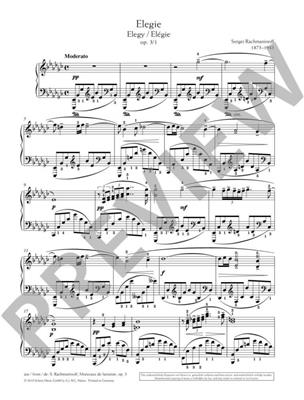 Sergei Rachmaninov: Elegie Opus 3/1: Solo de Piano